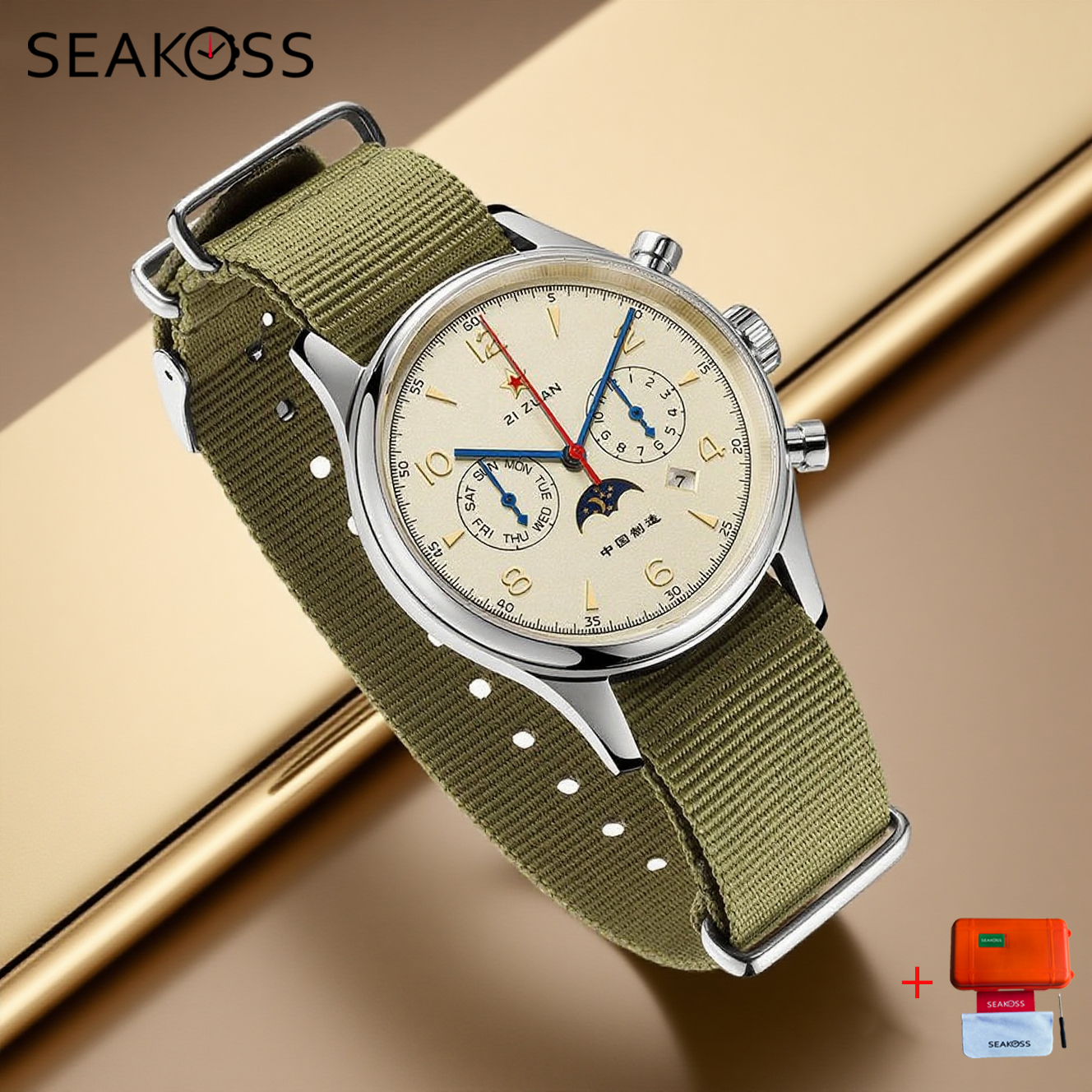 Sapphire Crystal Display - SEAKOSS 1963 Mechanical Wristwatch ST1654 Seagull