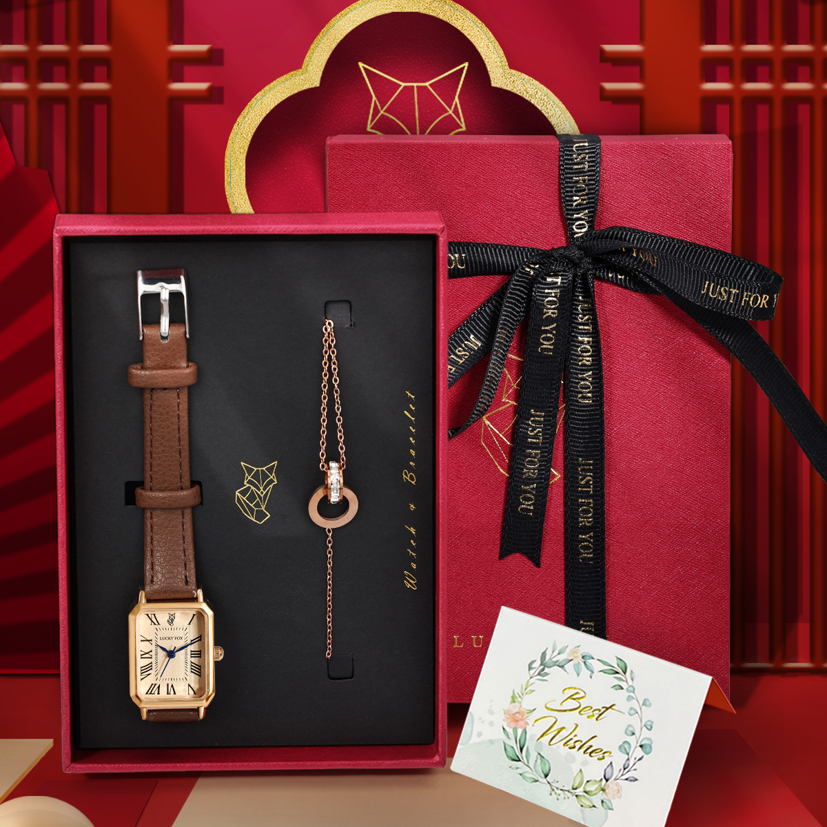 Luxury Watch Organizer - LUCKY FOX 2PCS Light Luxury Gift