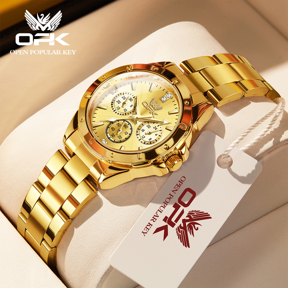 Luxury Watch Leather Strap - OPK 6001 Wristwatch for Women Fashion