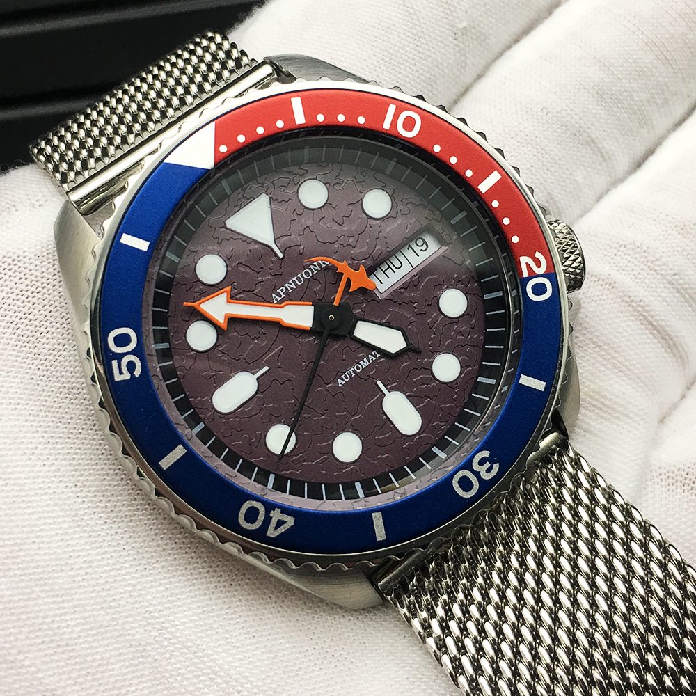 Sapphire Crystal Display - New Abalone Diving Men's Mechanical Watch