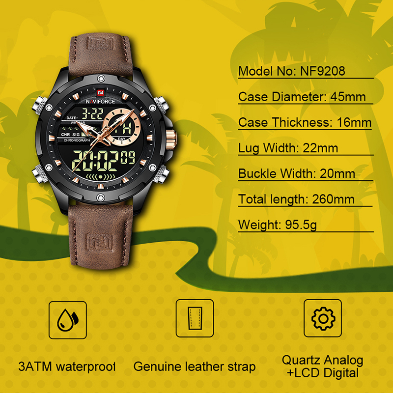 Luxury Watch Mockup - New NAVIFORCE Men Watches Quartz Chronograph