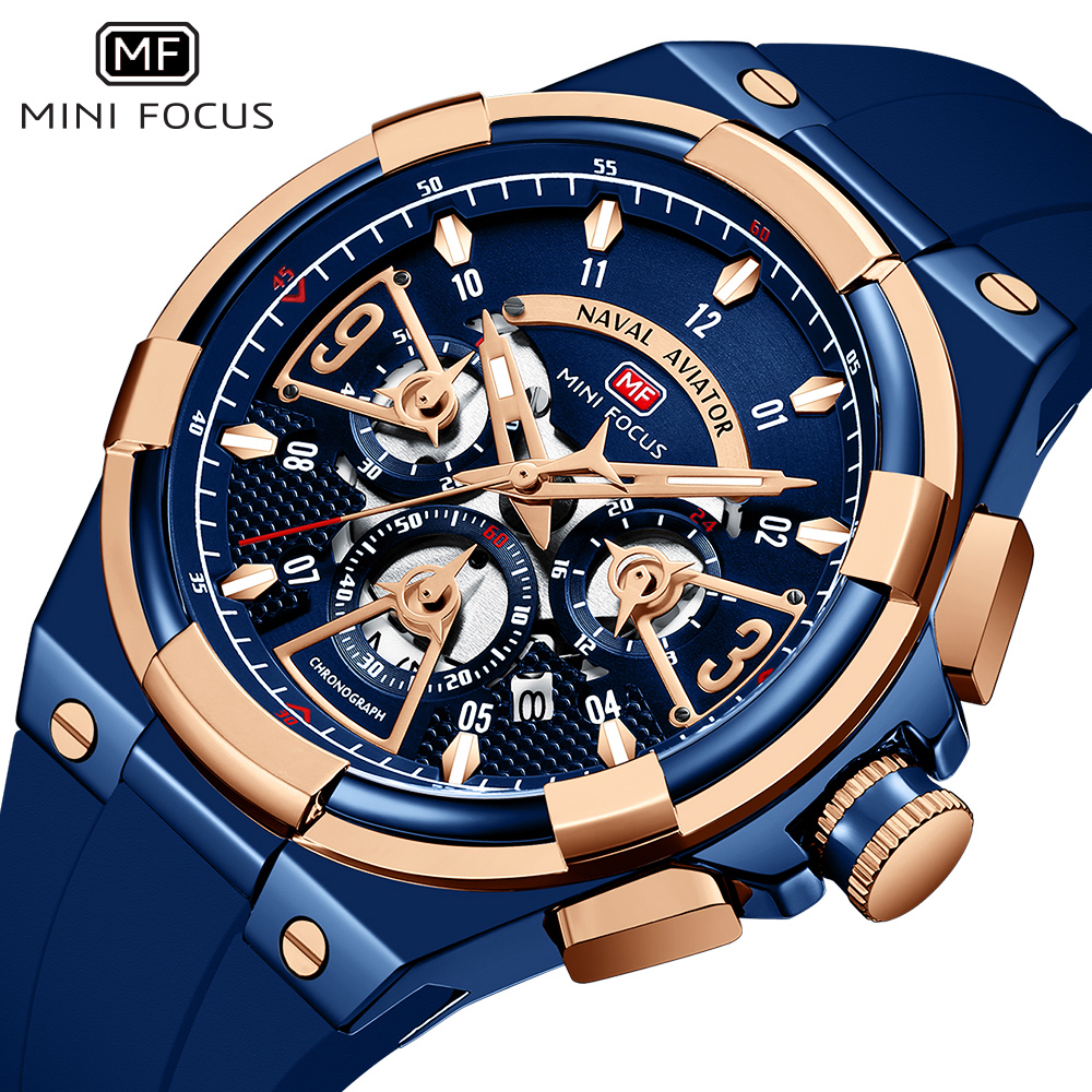 Luxury Watch Mockup - MINI FOCUS Mens Watches Brand Luxury