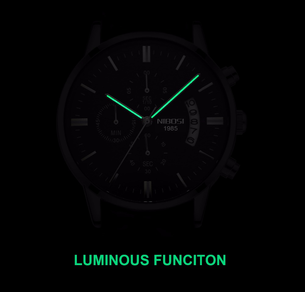 NIBOSI Stainless Steel Black Q - Luxury Watch Mockup recensione e prezzo
