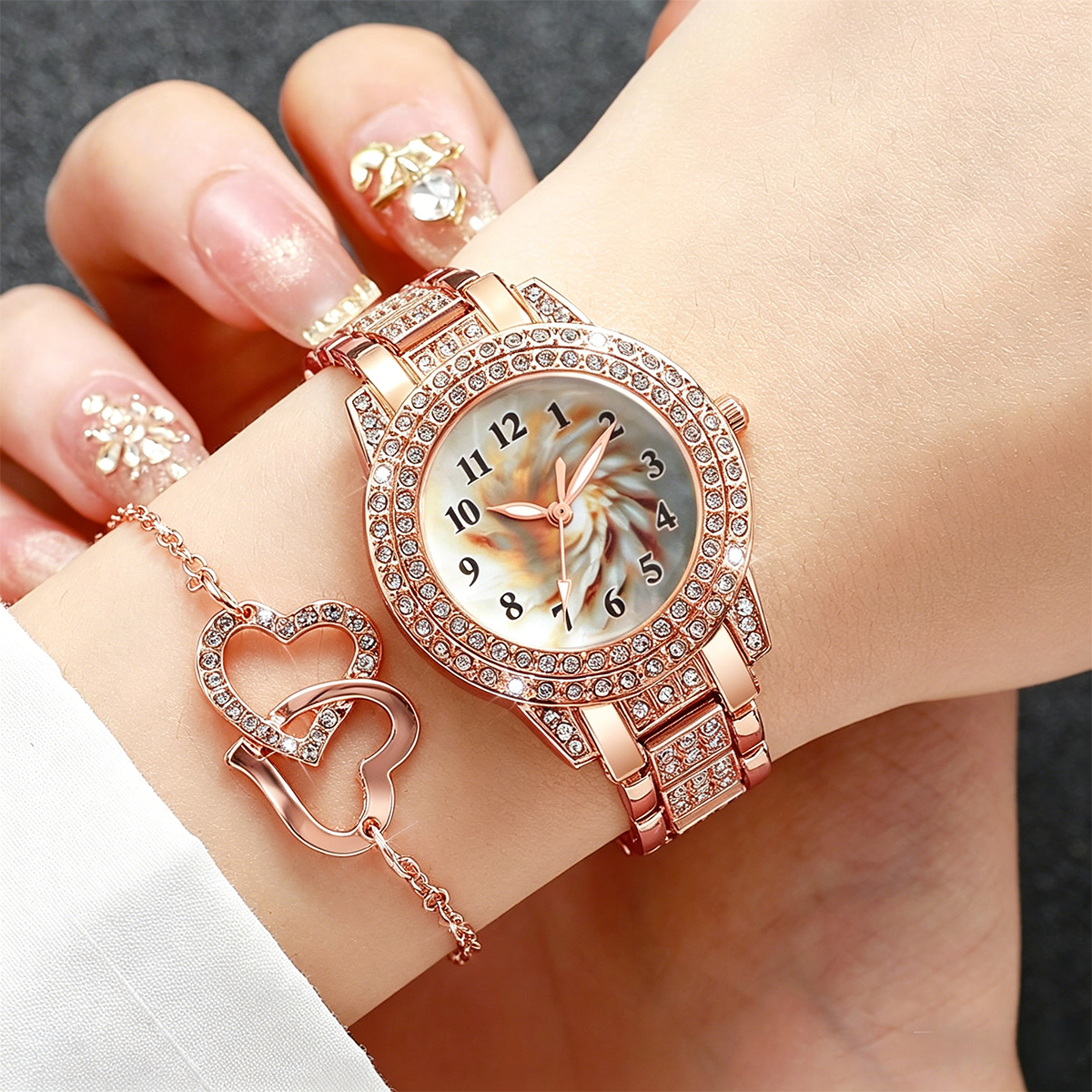 6PCS Luxury Rhinestone Women Q - Luxury Watch Organizer recensione e prezzo