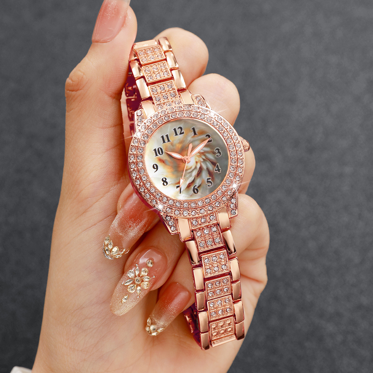 6PCS Luxury Rhinestone Women Q - Luxury Watch Organizer recensione e prezzo