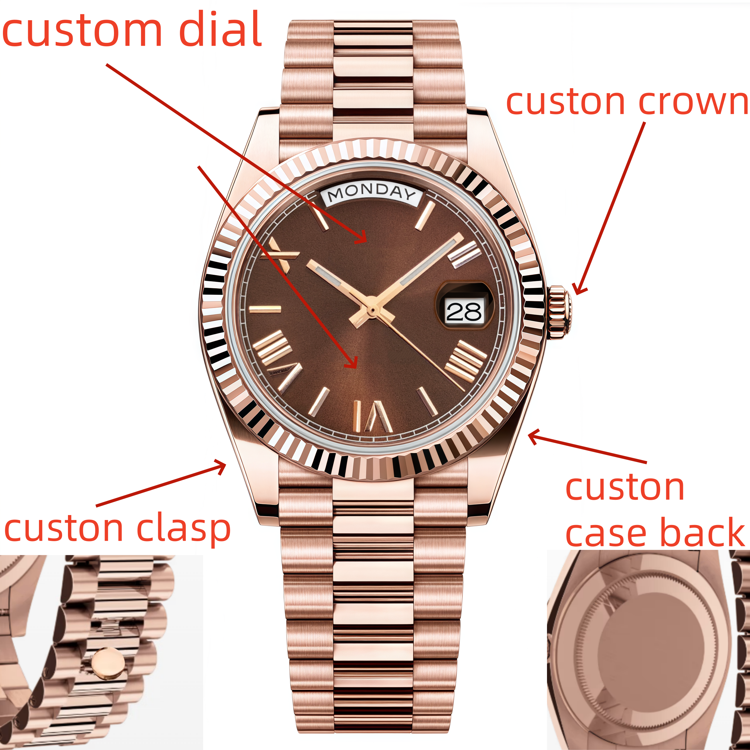 Custom logo Clock Men's Luxury - Sapphire Crystal Display recensione e prezzo