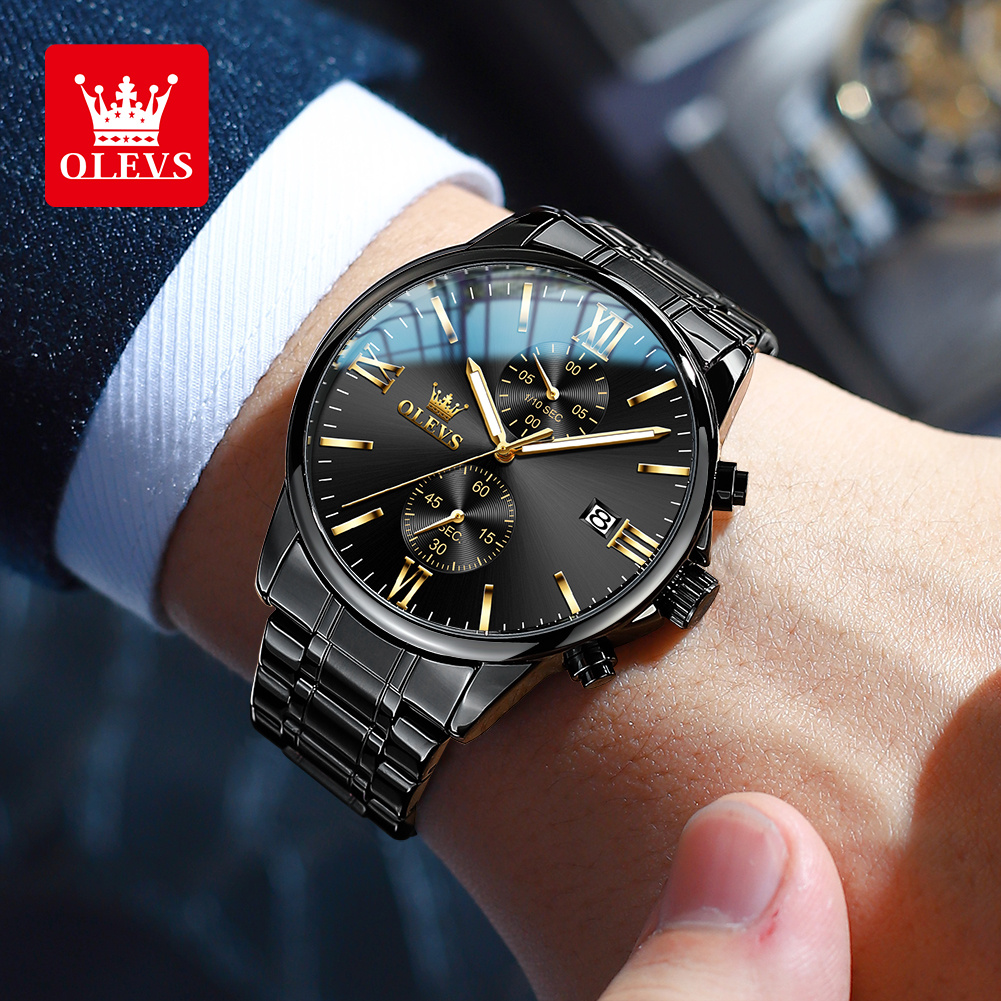 OLEVS 2886 Classic Black Quart - Luxury Watch Mockup recensione e prezzo