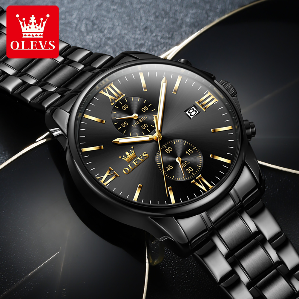 OLEVS 2886 Classic Black Quart - Luxury Watch Mockup recensione e prezzo