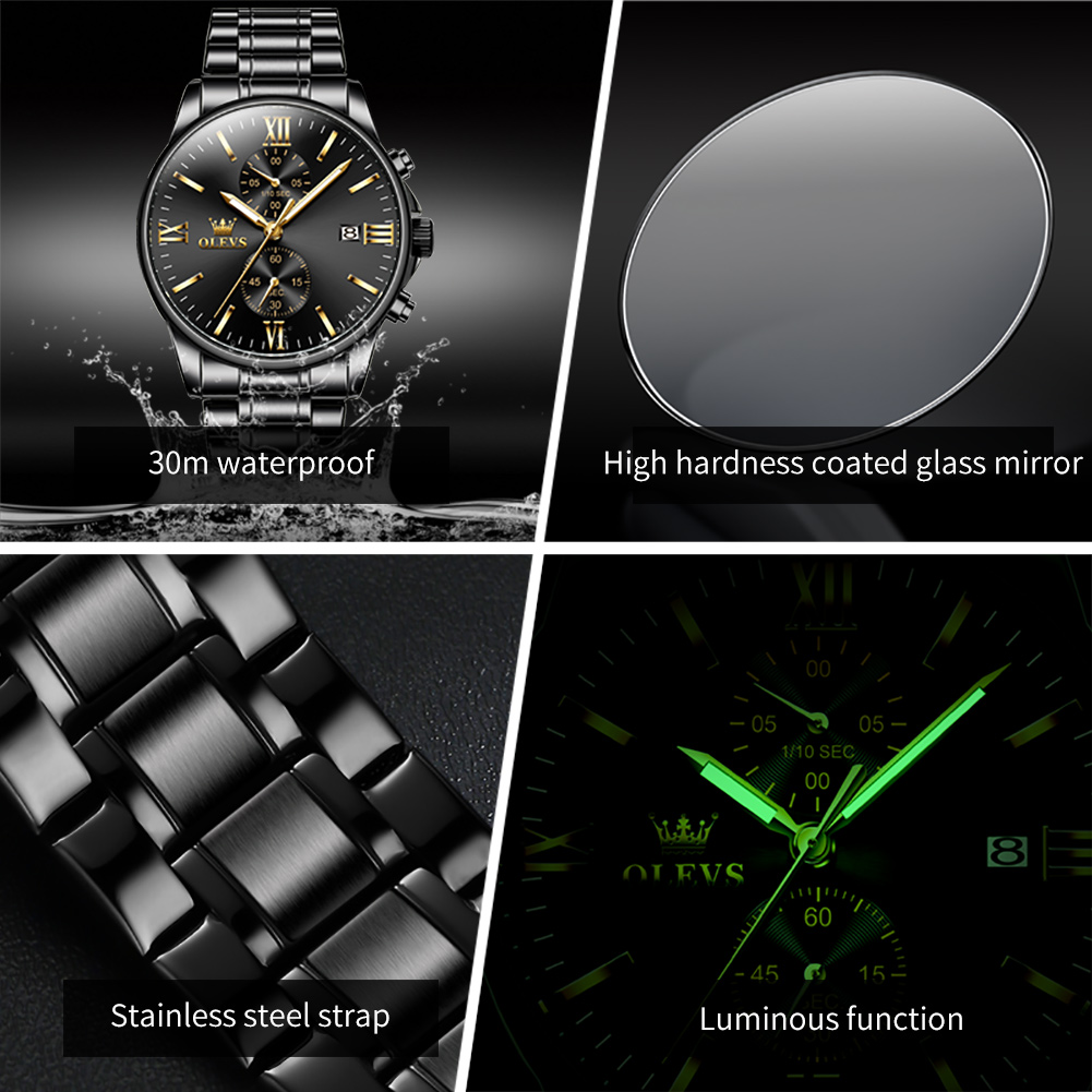 OLEVS 2886 Classic Black Quart - Luxury Watch Mockup recensione e prezzo