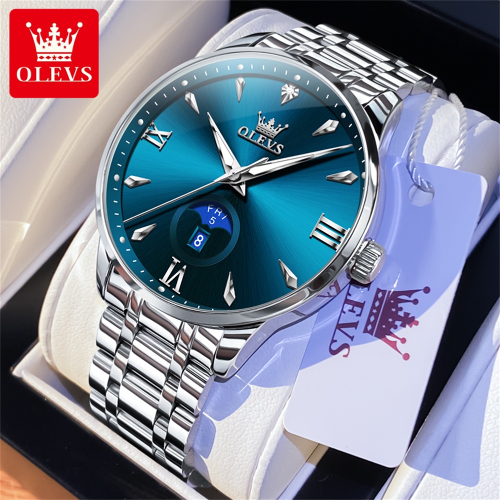 OLEVS Moon Phase men's watches - Luxury Watch For Men recensione e prezzo