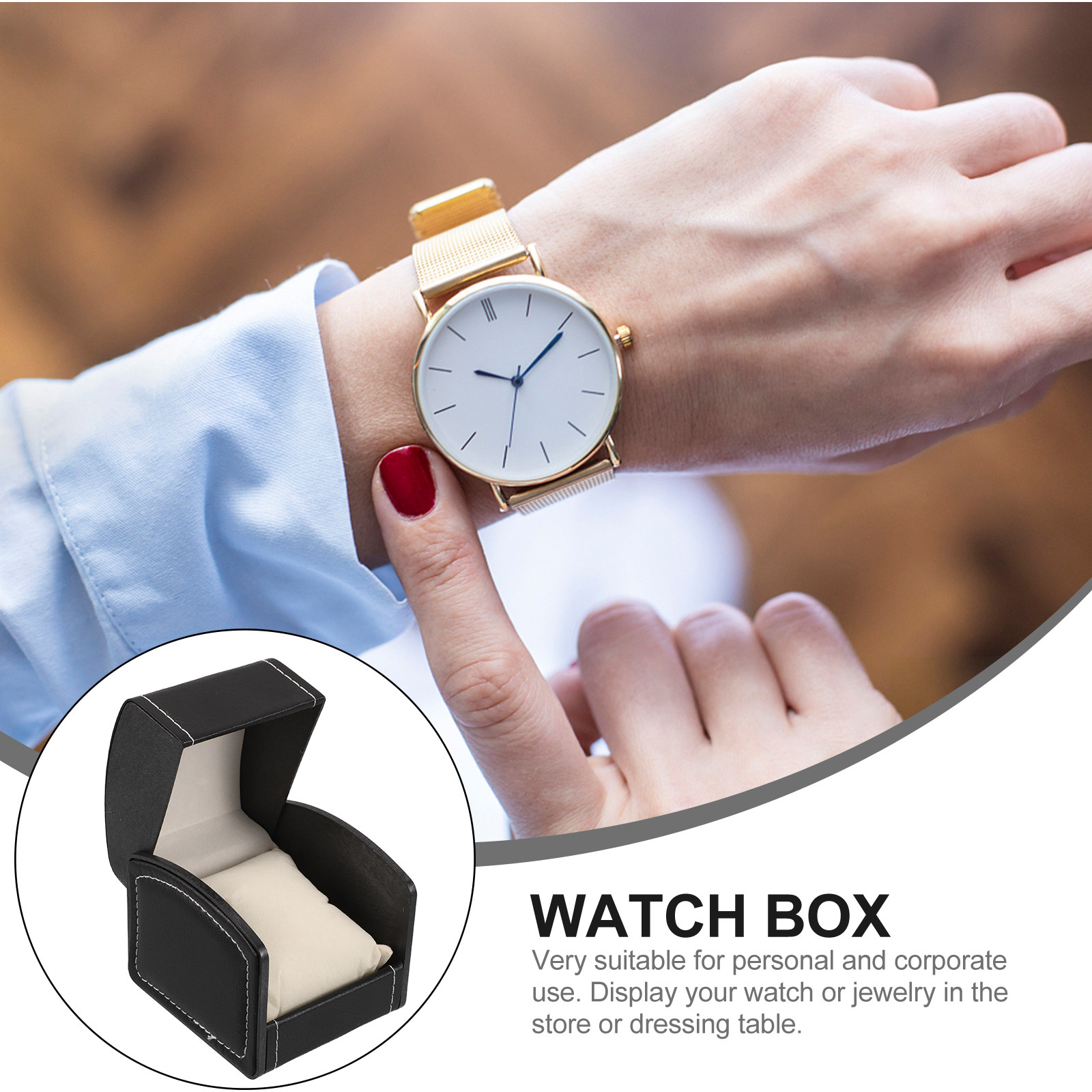2Pcs Black PU Watch Organizer  - Luxury Watch Holder For Men recensione e prezzo