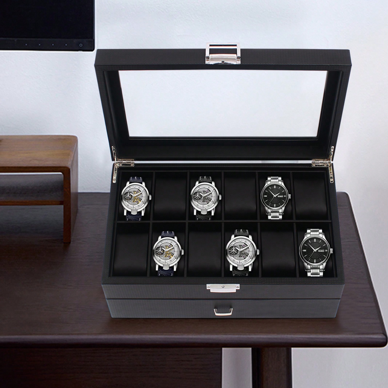 24 Slot Men Watch Display Case - Luxury Watch Organizer recensione e prezzo
