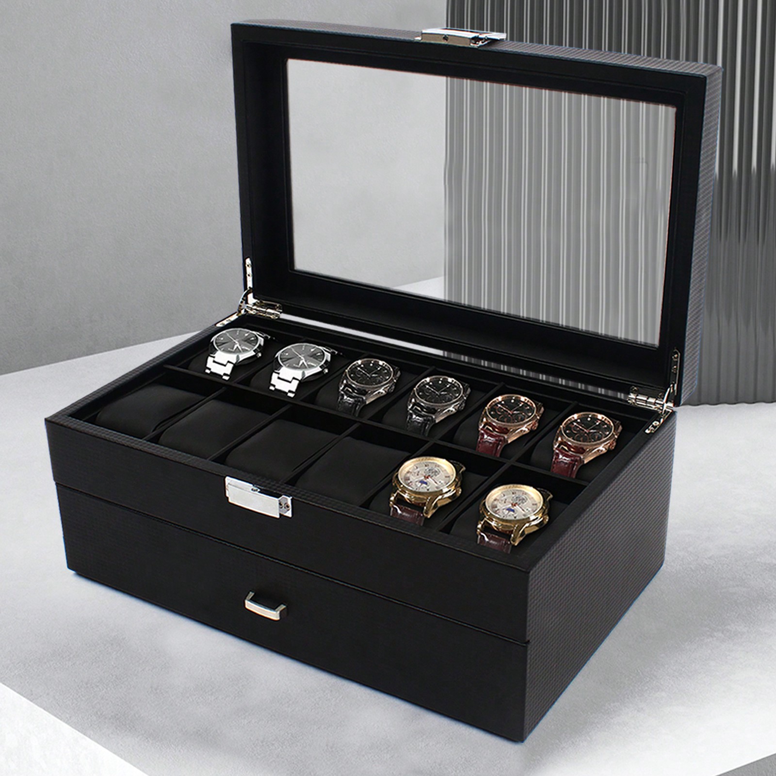 24 Slot Men Watch Display Case - Luxury Watch Organizer recensione e prezzo