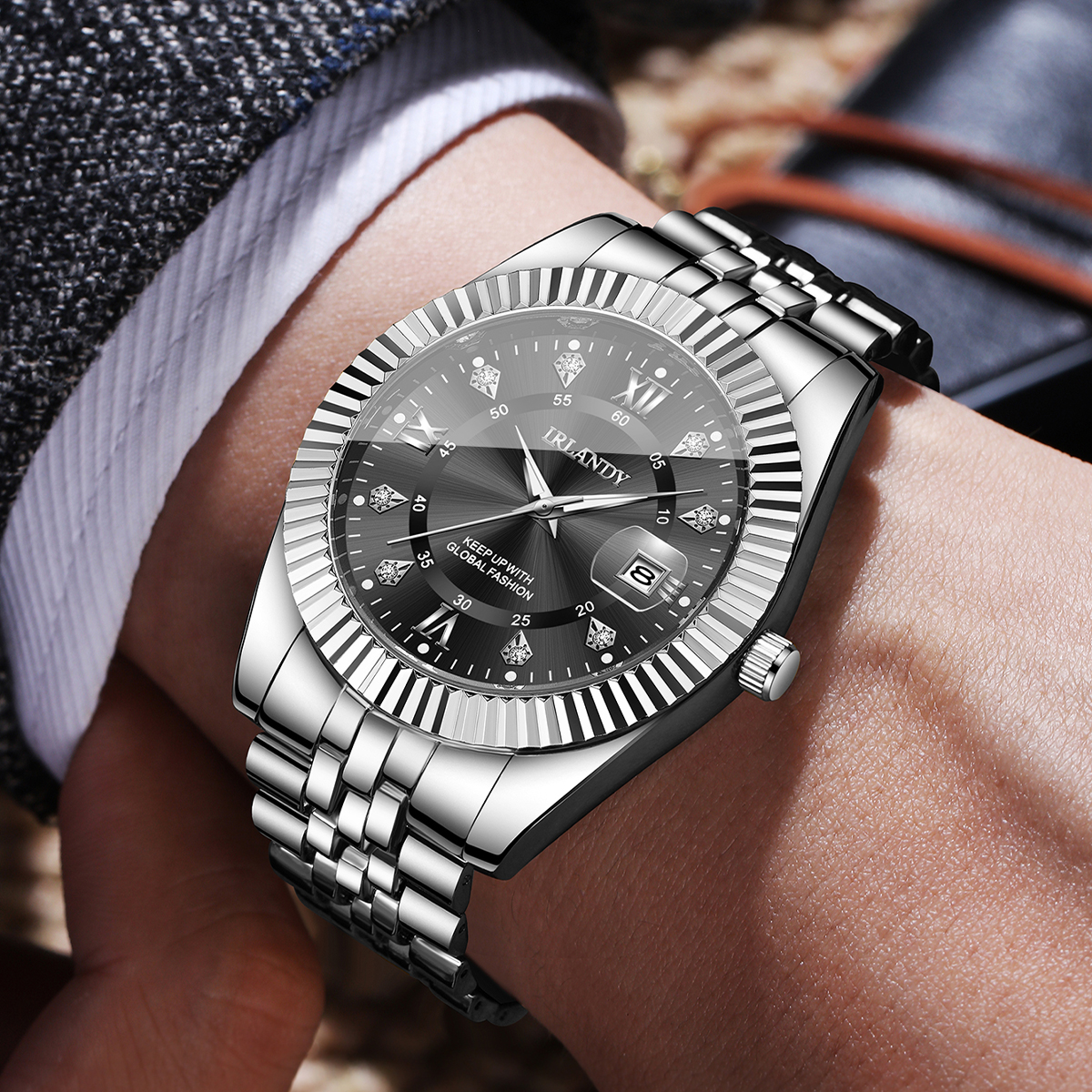 Fashion Rhinestone Men Busines - Luxury Watch Organizer recensione e prezzo