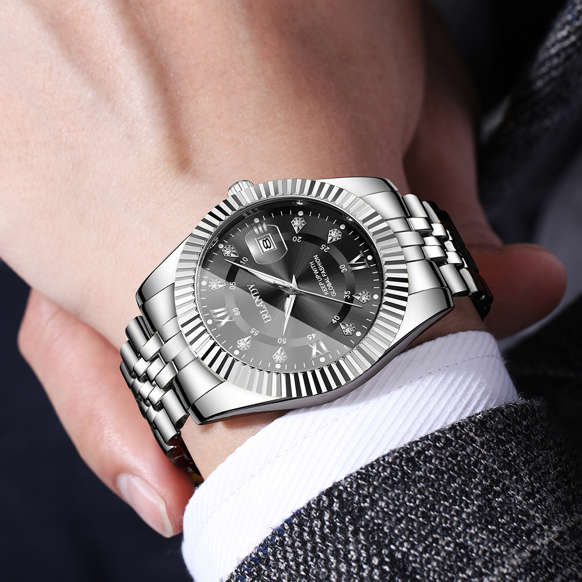 Fashion Rhinestone Men Busines - Luxury Watch Organizer recensione e prezzo