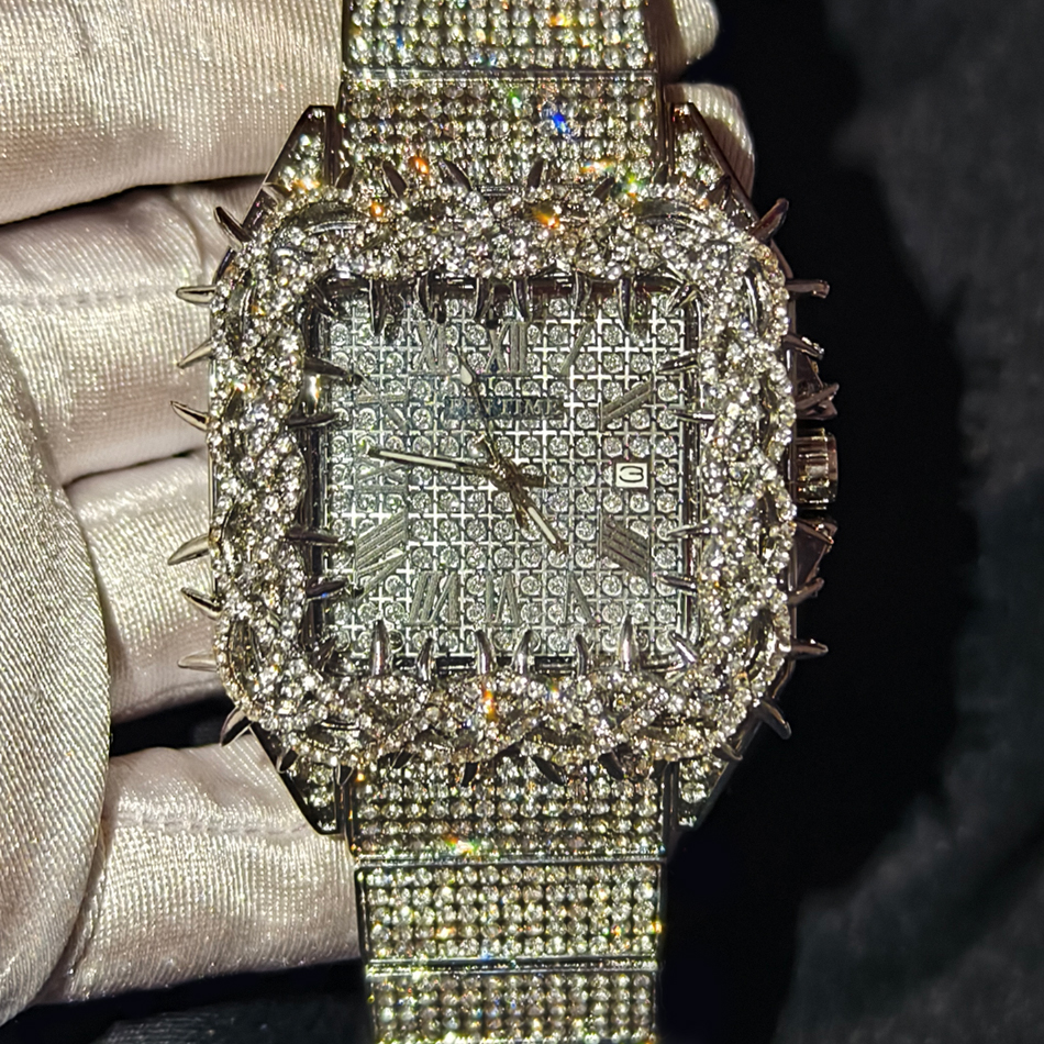 Black Spiked Diamond Quartz Wa - Luxury Watch Organizer recensione e prezzo