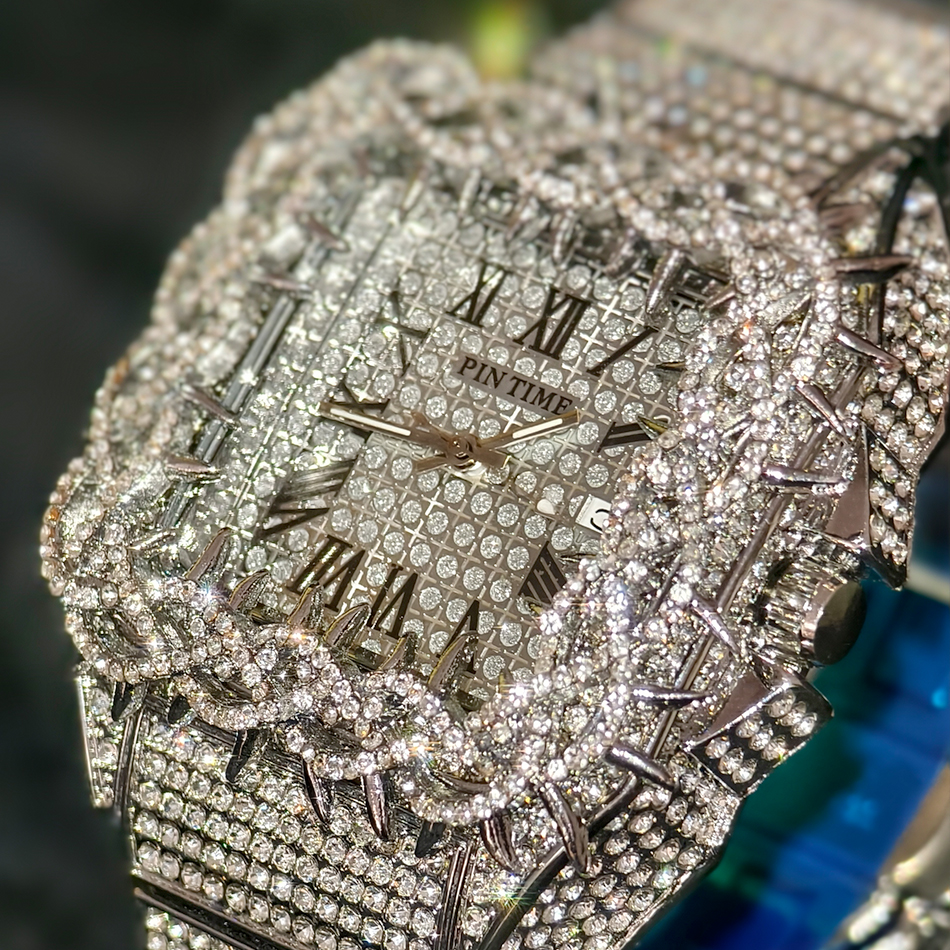 Black Spiked Diamond Quartz Wa - Luxury Watch Organizer recensione e prezzo