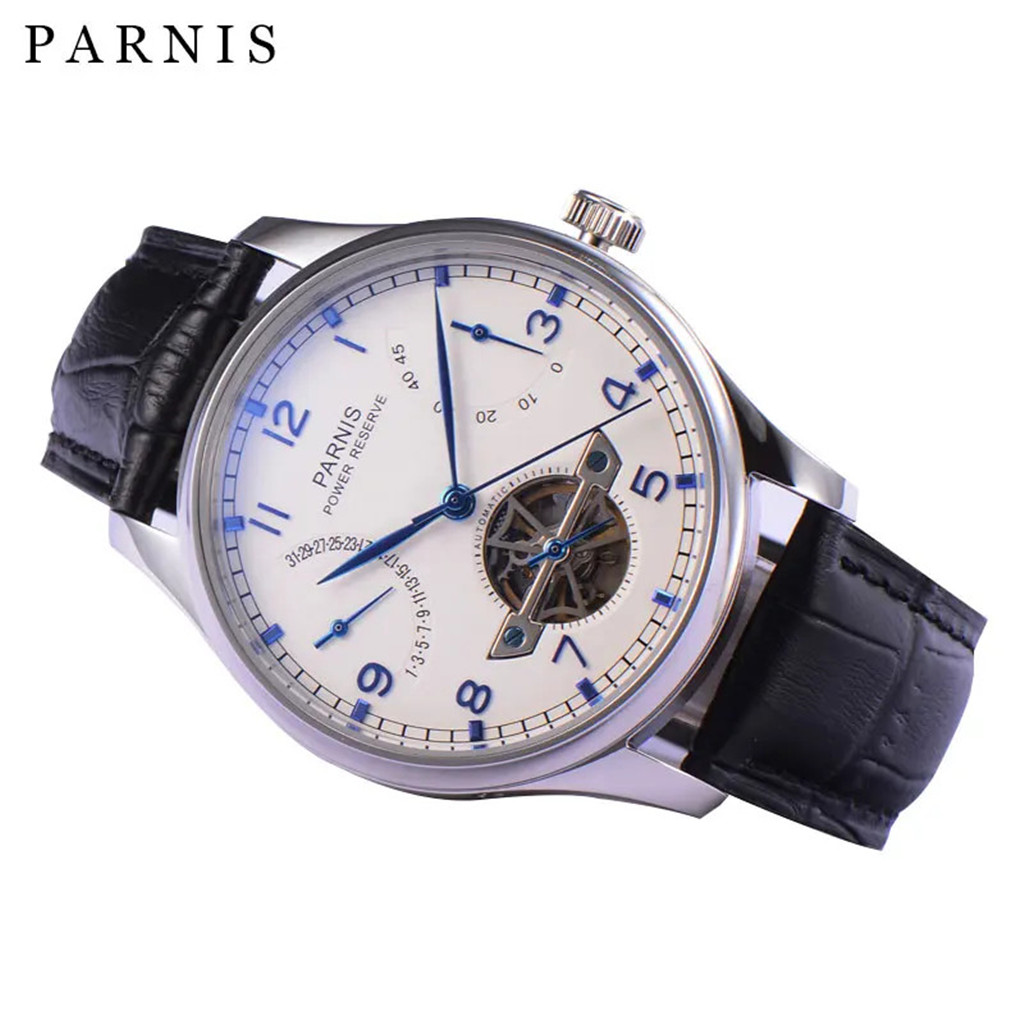Parnis 43mm Luxury Power Reser - Luxury Watch Leather Strap recensione e prezzo