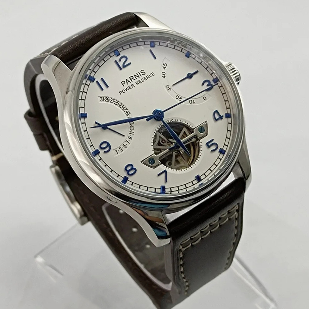 Parnis 43mm Luxury Power Reser - Luxury Watch Leather Strap recensione e prezzo
