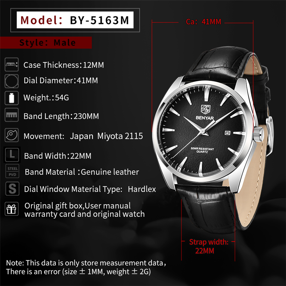 Benyar 5163 Top Brand Luxury M - Luxury Watch Mockup recensione e prezzo