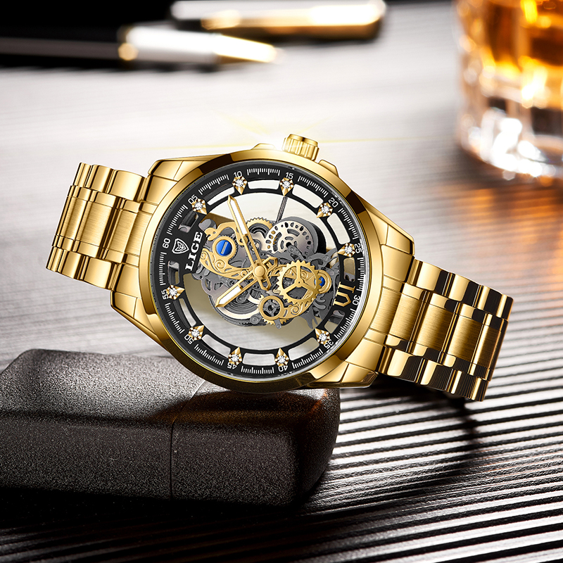 2026 LIGE Men Watch Skeleton A - Luxury Watch Mockup recensione e prezzo