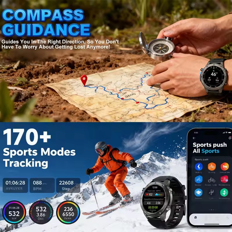 2026 New Outdoor Military GPS  - Gmt Dual Timezone Watch recensione e prezzo