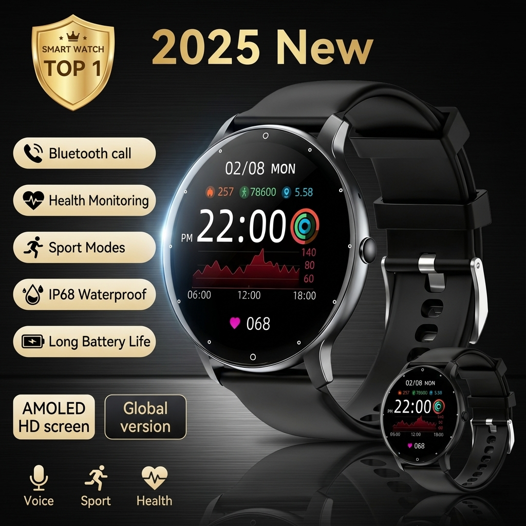 2025 New Smart Watch Heart Rat - Gmt Dual Timezone Watch recensione e prezzo