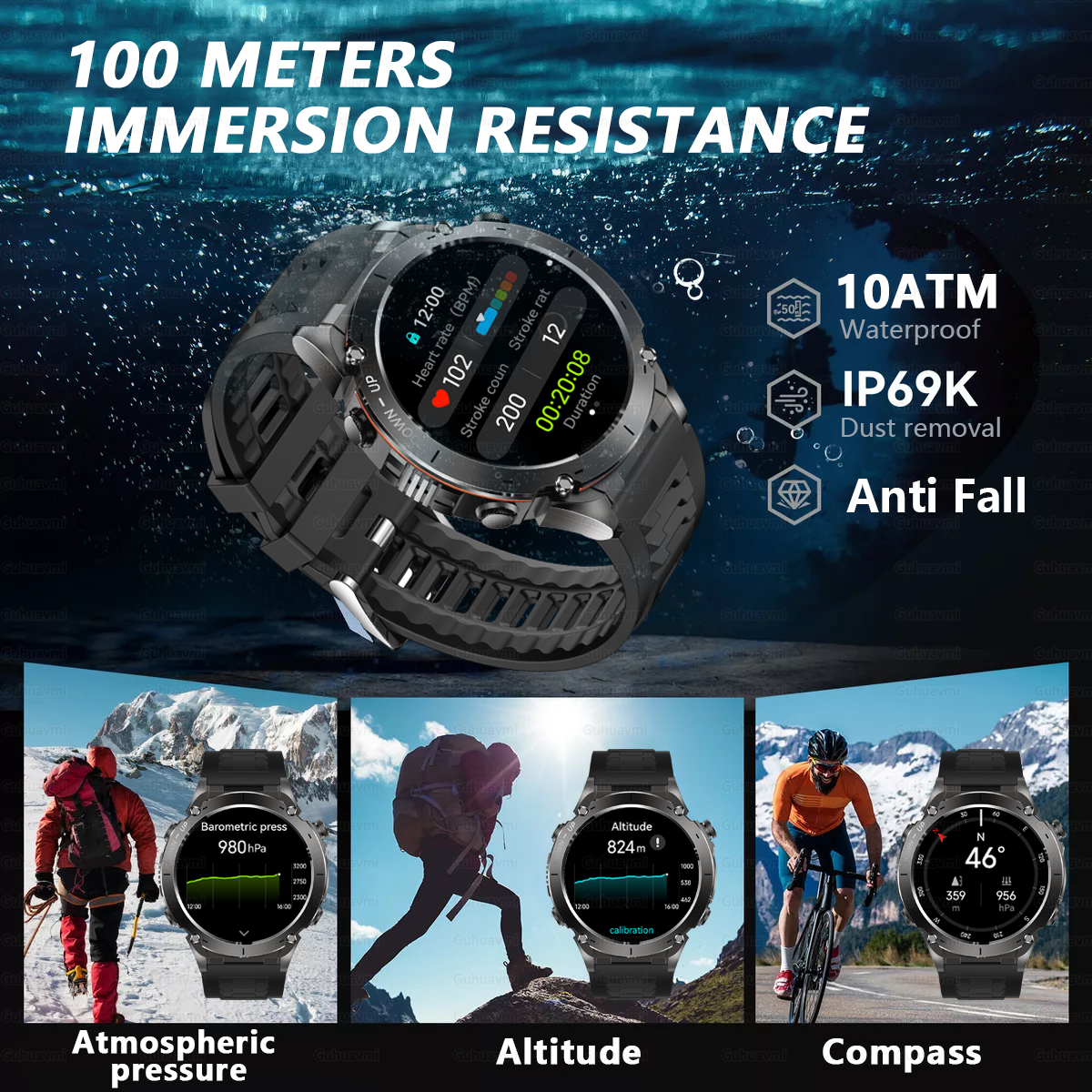 GPS Smart Watch 10ATM Waterpro - Gmt Dual Timezone Watch recensione e prezzo