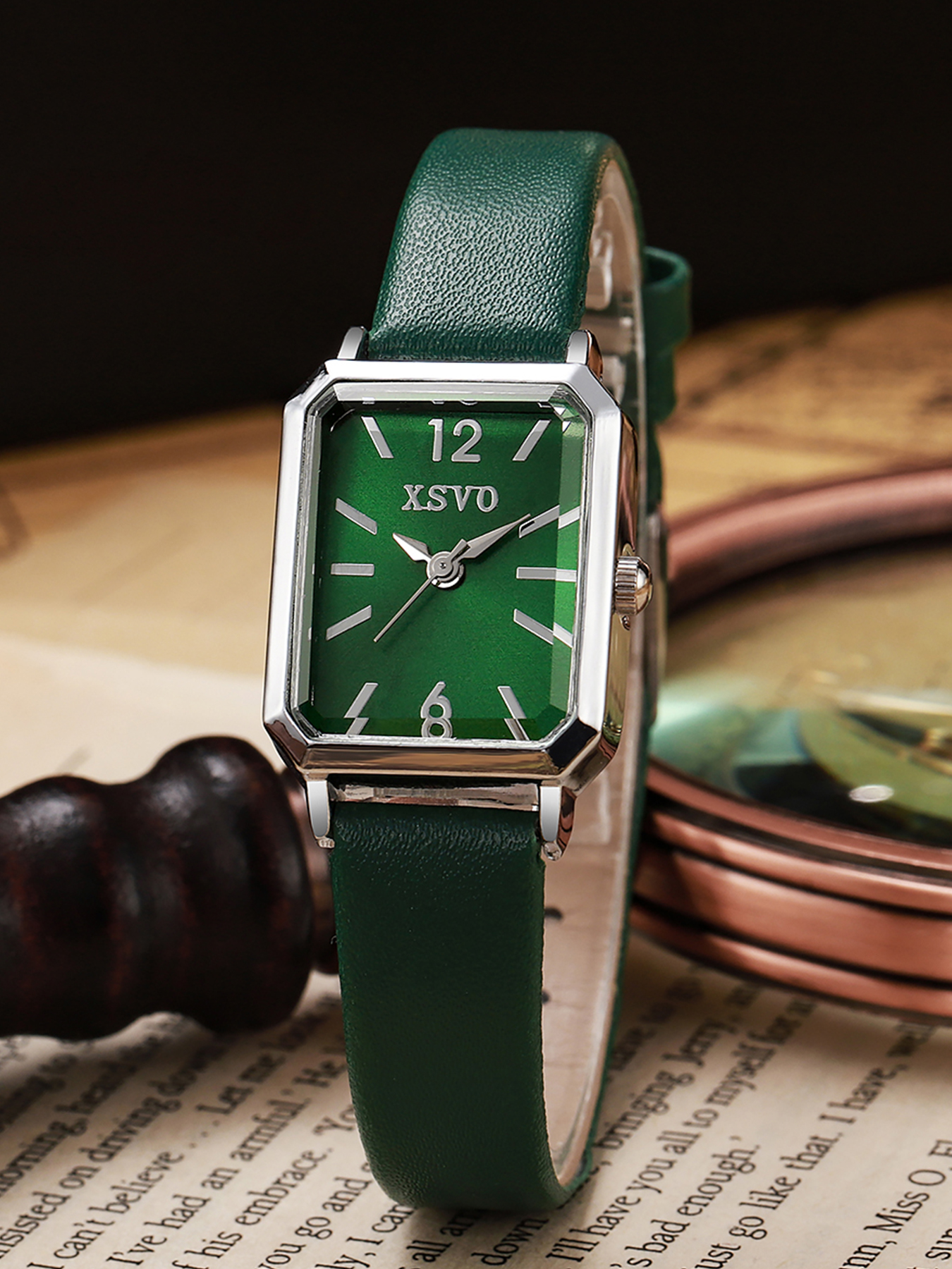 Vintage Silver Square Women's  - Luxury Watch Leather Strap recensione e prezzo