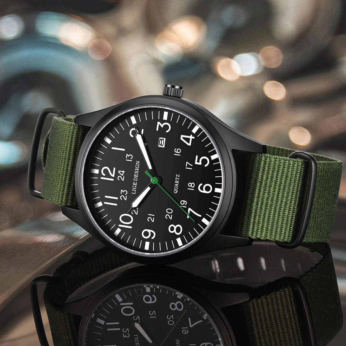 LIGE Top Brand Luxury Men Quar - Luxury Watch Mockup recensione e prezzo