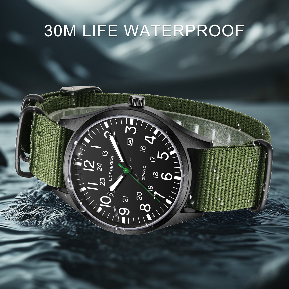 LIGE Top Brand Luxury Men Quar - Luxury Watch Mockup recensione e prezzo