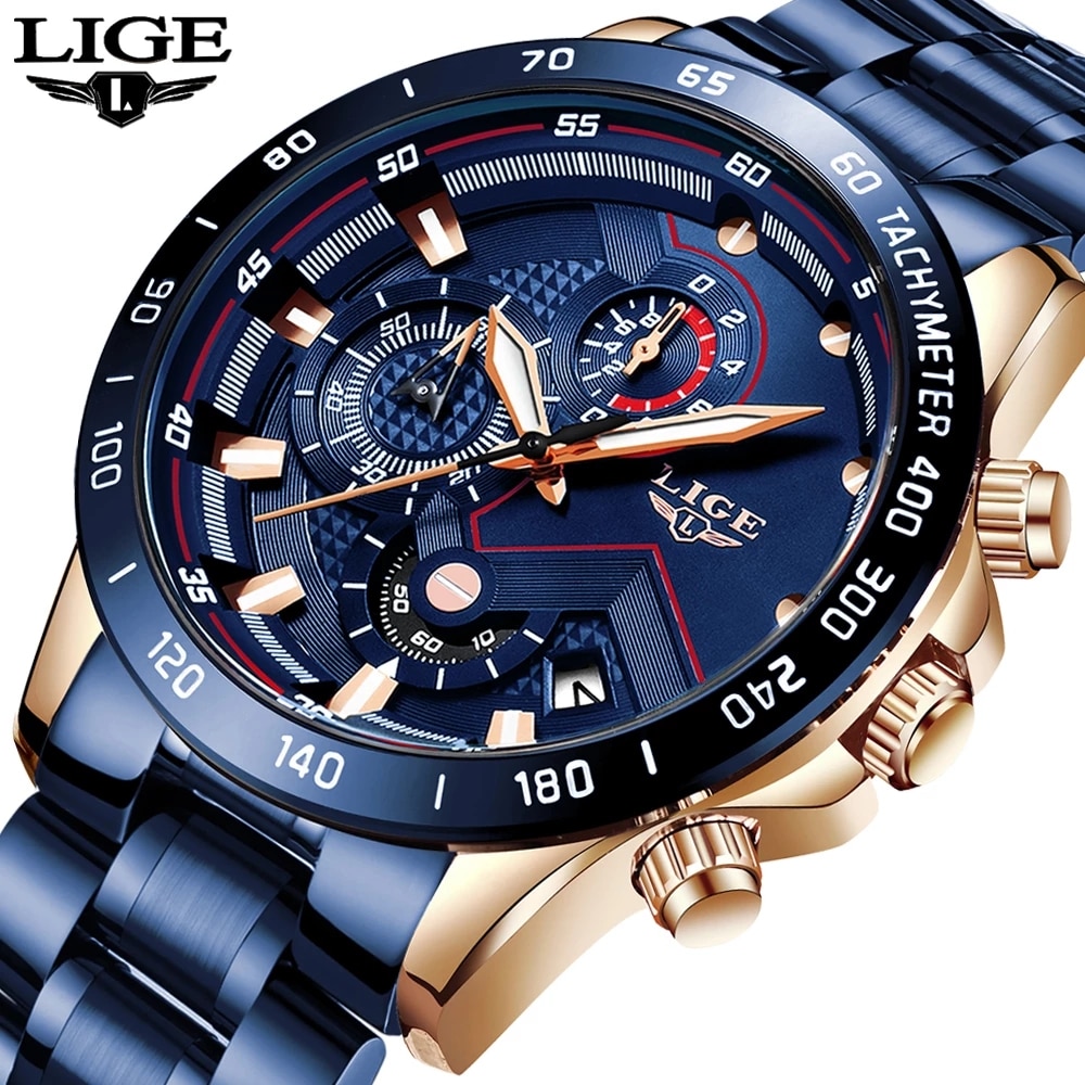 LIGE New Fashion Watches Men S - Luxury Watch Mockup recensione e prezzo