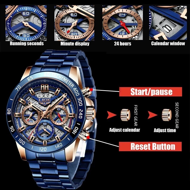 LIGE 2024 New Men Watch Top Br - Luxury Watch Name recensione e prezzo