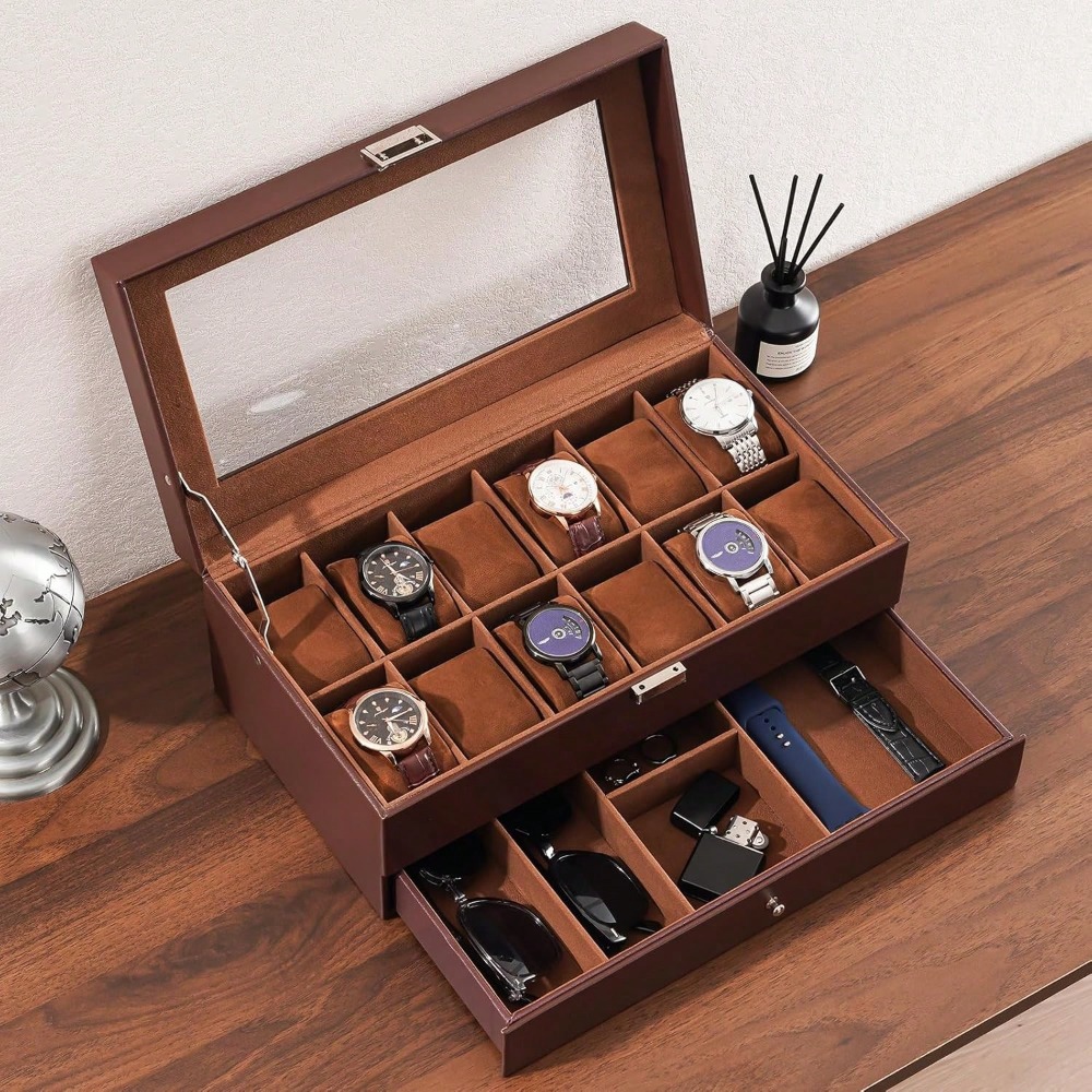 Luxury 12-Slot 2-Layer Watch C - Luxury Watch Holder For Men recensione e prezzo