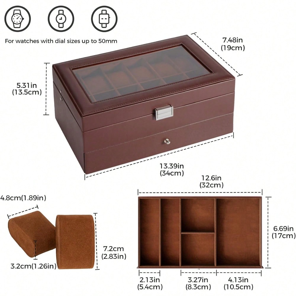 Luxury 12-Slot 2-Layer Watch C - Luxury Watch Holder For Men recensione e prezzo
