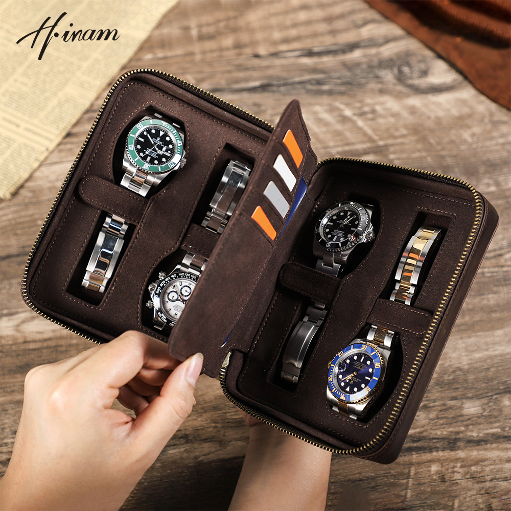 Retro Genuine Leather 4 Slots  - Luxury Watch Holder For Men recensione e prezzo