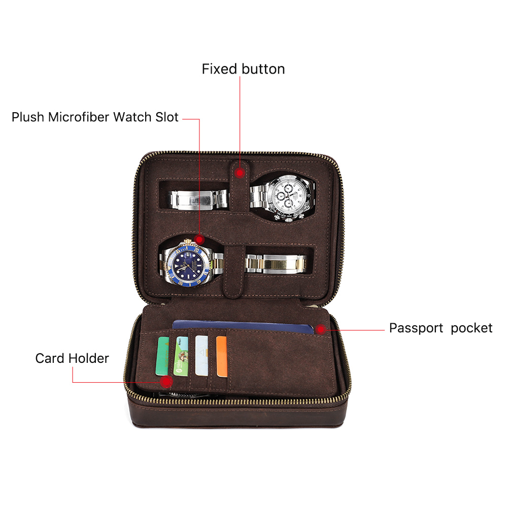 Retro Genuine Leather 4 Slots  - Luxury Watch Holder For Men recensione e prezzo