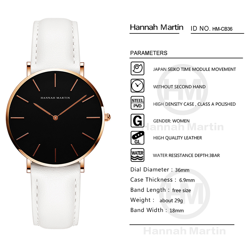 Hannah Martin Hot New Ms Fashi - Luxury Watch Leather Strap recensione e prezzo