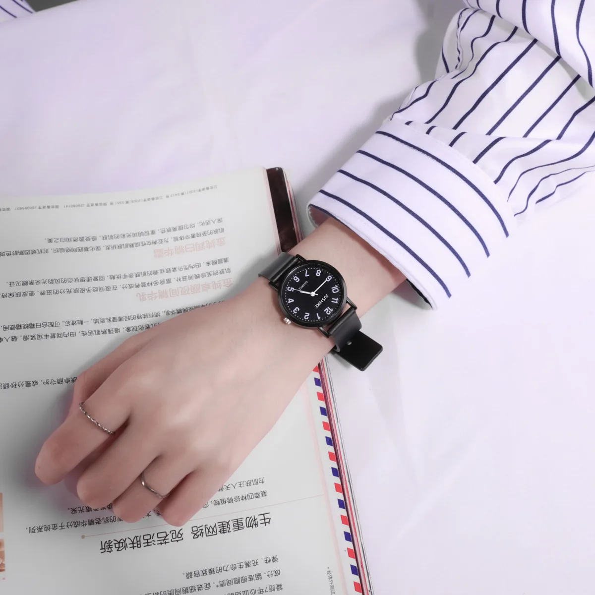 Simple Black Watch Quartz Watc - Luxury Watch Leather Strap recensione e prezzo